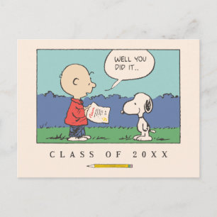 Cartão Postal Amendoins Charlie Brown Snoopy Bem Você Fez Isso G