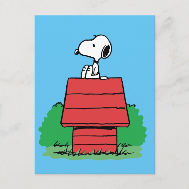 Cartão Postal Amendoins | Descanso de Snoopy em Doghouse (Frente)