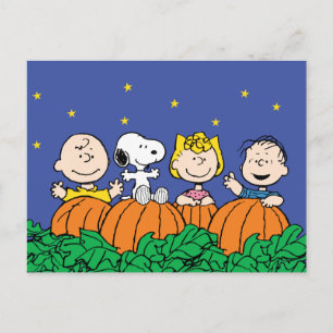 Cartão Postal Amendoins É o Excelente Pumpkin Charlie Brown