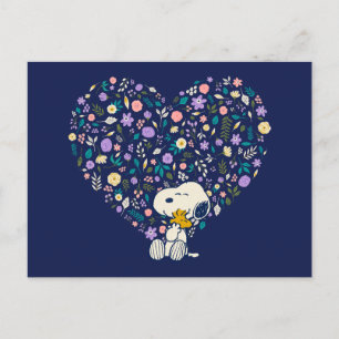 Cartão Postal Amendoins Em Sangue   Snoopy & Woodstock Heart
