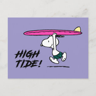 Cartão Postal Amendoins Esnoopia a correr para o Surf