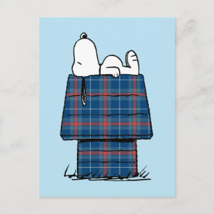 Cartão Postal Amendoins Feriado de Xadrez de Snoopy Flannel