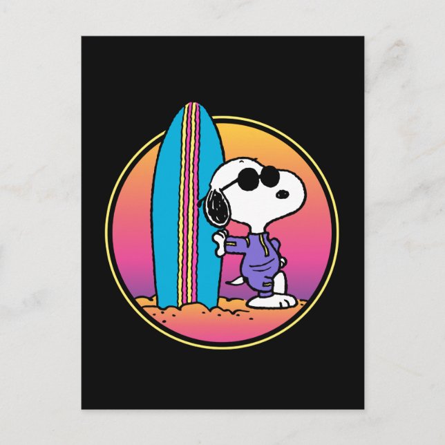 Cartão Postal Amendoins | Snoopy Beach Beagle (Frente)