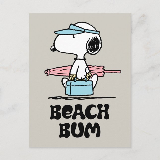 Cartão Postal AMENDOINS | Snoopy Beach Bum (Frente)