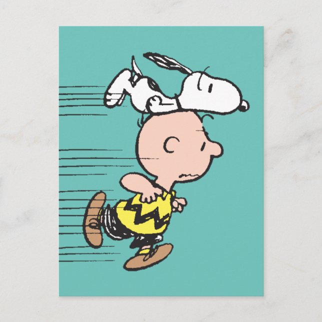 Cartão Postal Amendoins | Snoopy & Charlie Brown Run (Frente)