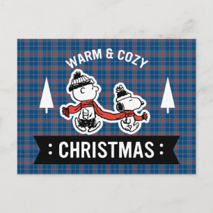 Cartão Postal Amendoins Snoopy & Charlie Brown Warm & Cozy