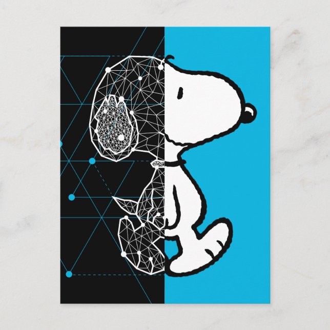Cartão Postal Amendoins | Snoopy Design geométrico (Frente)