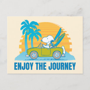 Cartão Postal Amendoins Snoopy e Woodstock Desfrutam a Viagem
