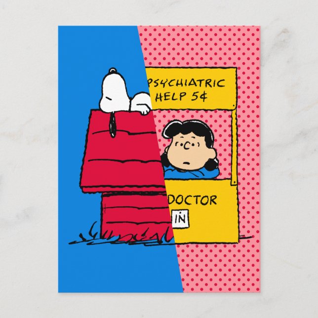 Cartão Postal Amendoins | Snoopy & Lucy Half & Half (Frente)