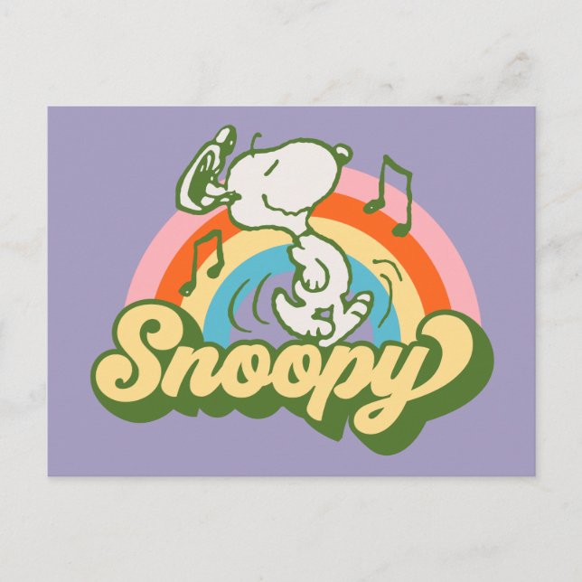 Cartão Postal Amendoins | Snoopy Music Rainbow (Frente)