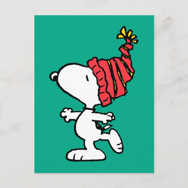 Cartão Postal Amendoins | Snoopy Winter Beanie Boné (Frente)