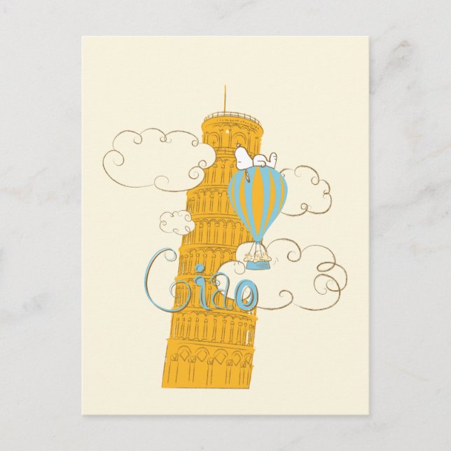 Cartão Postal Amendoins | Snoopy & Woodstock Ciao (Frente)