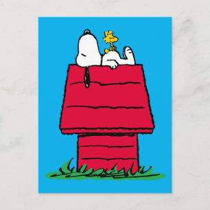 Cartão Postal Amendoins Snoopy & Woodstock Doghouse