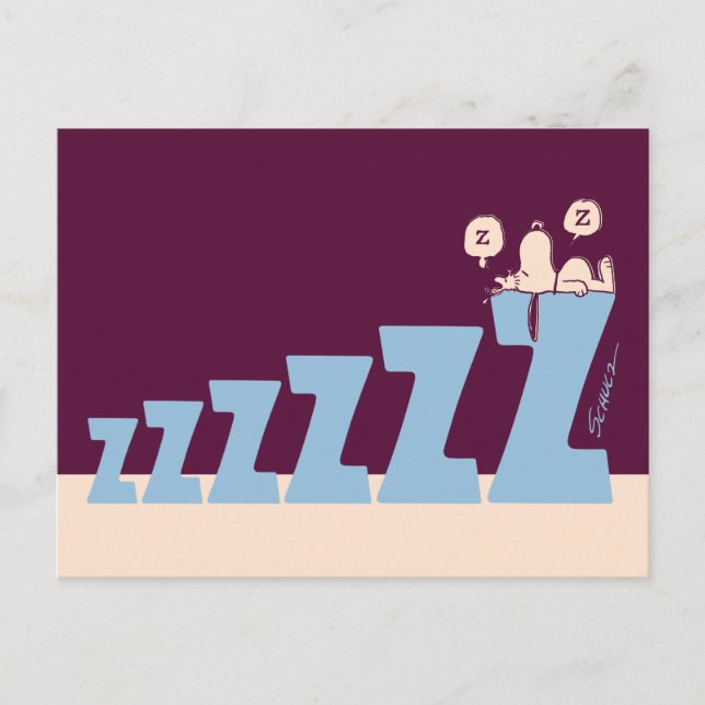 Cartão Postal Amendoins | Snoopy & Woodstock Fazem Soneca (Frente)