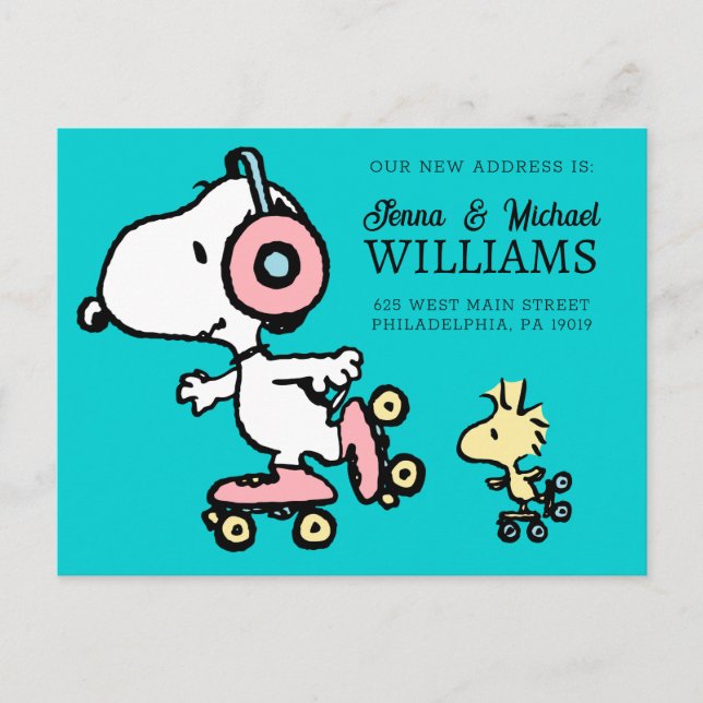 Cartão Postal Amendoins | Snoopy & Woodstock | Fomos (Frente)