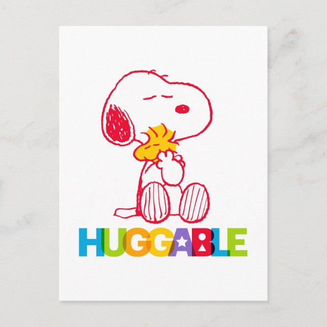 Cartão Postal Amendoins | Snoopy & Woodstock Huggable (Frente)