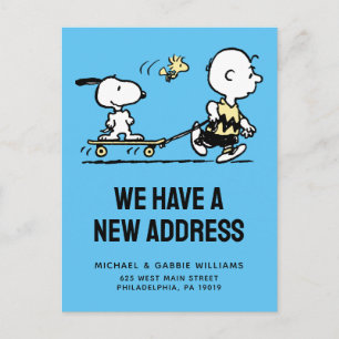 Cartão Postal Amendoins   Snoopy & Woodstock   Mudamos de endere