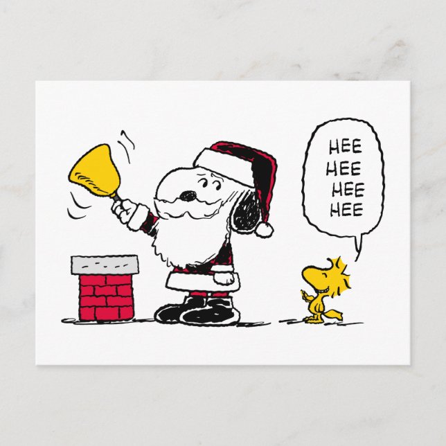 Cartão Postal Amendoins | Snoopy & Woodstock Papais noeis Bell R (Frente)