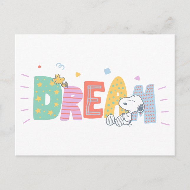 Cartão Postal Amendoins | Snoopy & Woodstock Sonho (Frente)