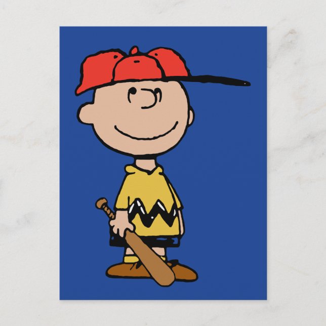 Cartão Postal Amendoins | Sorriso Charlie Brown Baseball (Frente)