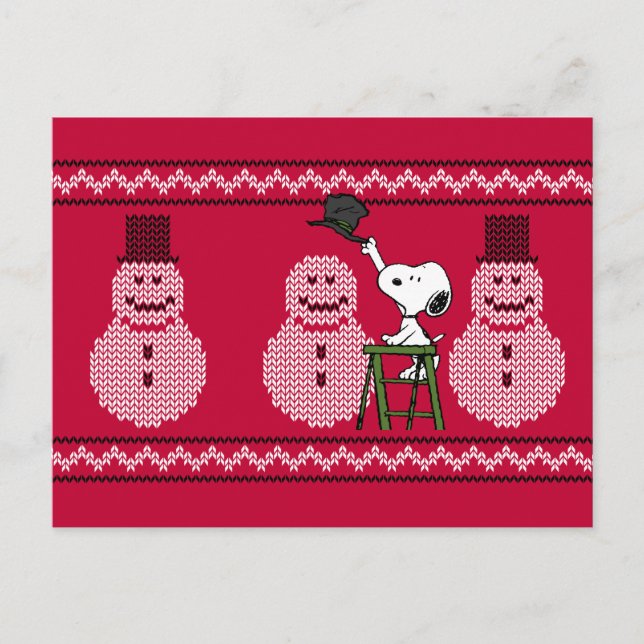 Cartão Postal Amendoins | Suéter de Natal do Snoopy com Boneco d (Frente)