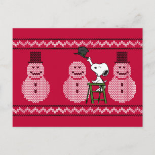 Cartão Postal Amendoins Suéter de Natal Snowman
