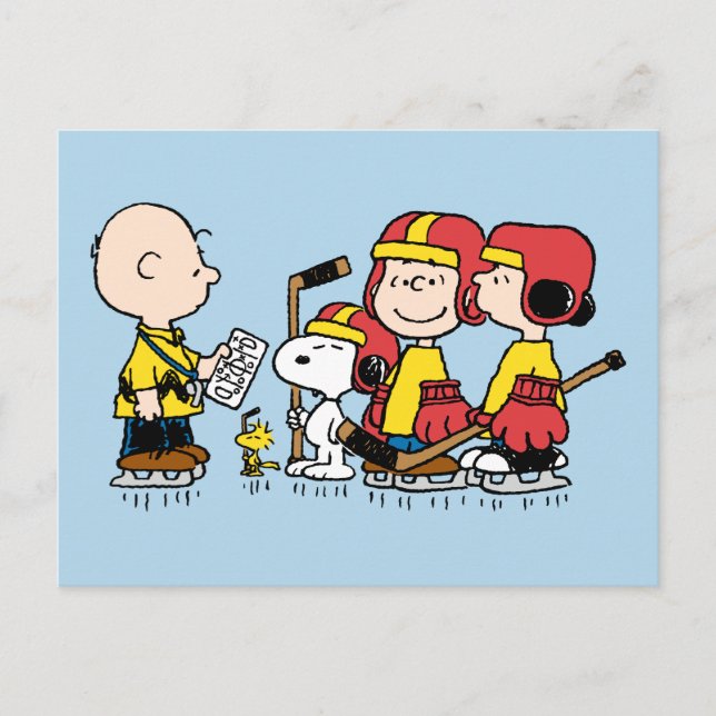 Cartão Postal Amendoins | Treinador de Hockey Charlie Brown (Frente)