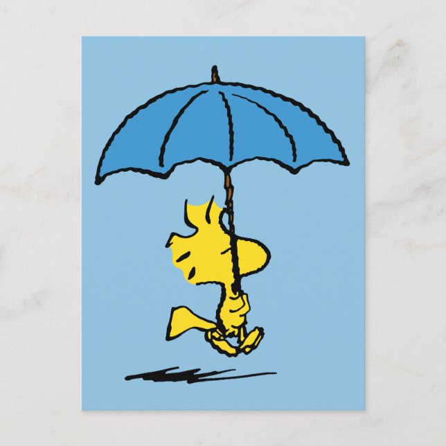 Cartão Postal Amendoins | Woodstock Blue Umbrella (Frente)