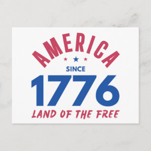 CARTÃO POSTAL AMÉRICA DESDE 1776 TERRA DA LIBERDADE