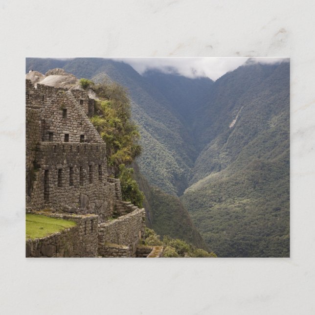 Cartão Postal América do Sul, Peru, Machu Picchu. Arruínas de pe (Frente)