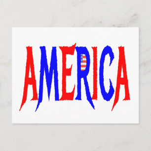 Cartão Postal AMÉRICA EUA Red White e Blue