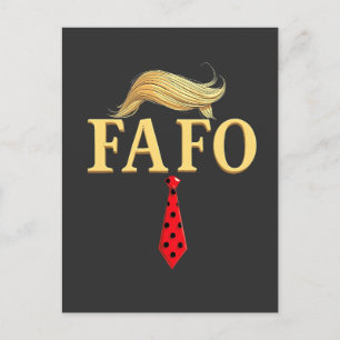 Cartão Postal American Donald Trump FAFO EUA Flag Patriotic