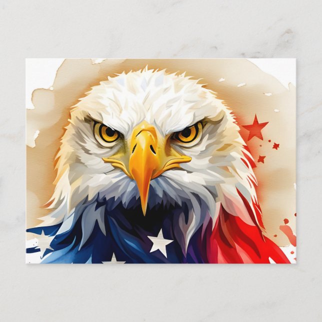 Cartão Postal American Eagle, EUA, cartão-postal para o pós-atra (Frente)