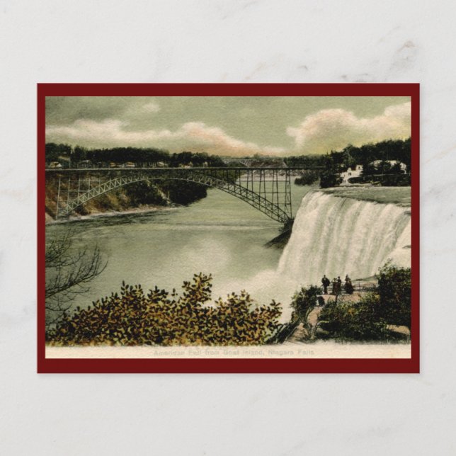 Cartão Postal American Falls, Ilha de Goat, Niagara Falls 1906 V (Frente)