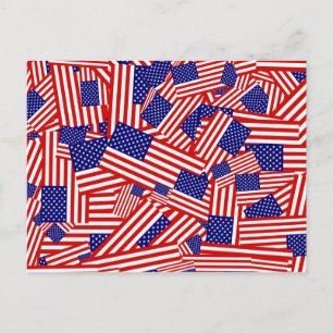 Cartão Postal American Flag Collage