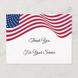 Cartão Postal American Flag Obrigado Pelo Seu Serviço