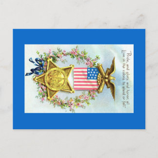 Cartão postal - American Flag Star Eagle