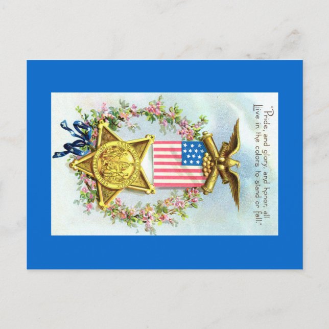 Cartão postal - American Flag Star Eagle (Frente)