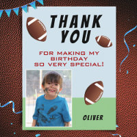American Football Ball Birthday Photo Thank you