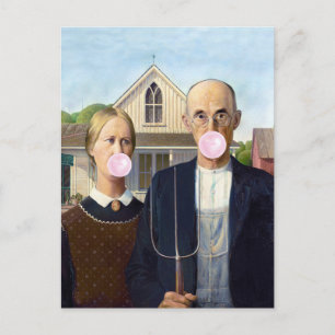 Cartão Postal American Gothic Grant Wood