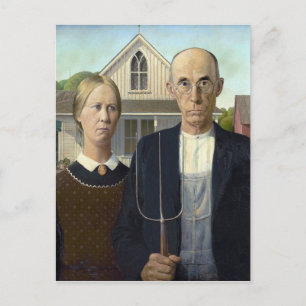 Cartão Postal American Gothic por Grant Wood