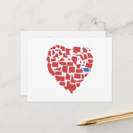 Cartão Postal American States Heart Mosaic Oklahoma Red