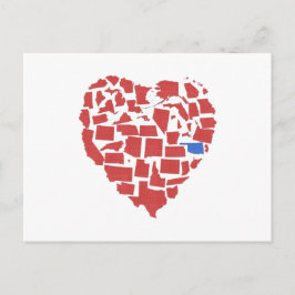 Cartão Postal American States Heart Mosaic Oklahoma Red