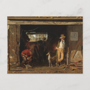 Cartão Postal American WildWest Blacksmith e Cowboy