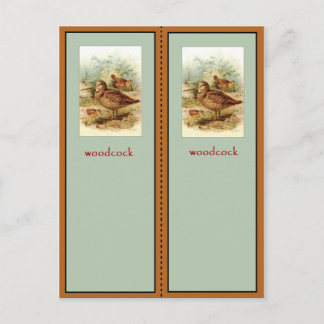 Cartão Postal American Woodcock Bookmark