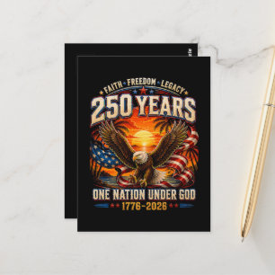 Cartão Postal Americano 1776 2026 250º 4 de julho Dia da Indepen