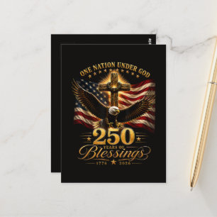 Cartão Postal Americano 250º Aniversário Patriótico EUA 4 de Jul