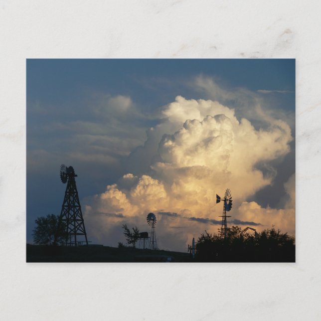 Cartão postal americano de energia eólica (Frente)