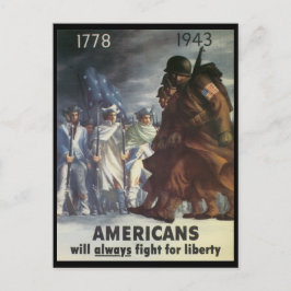 Cartão Postal Americanos combatem a 2ª Guerra Mundial