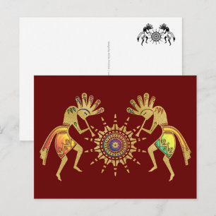 Cartão Postal Americanos nativos - Sun Dancing Kokopelli 3